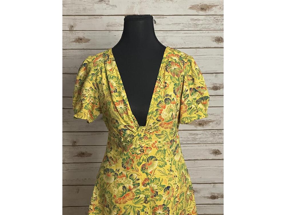 Urban Outfitter Bettie twist front floral linen-blend mini dress Size Medium - Picture 2 of 8